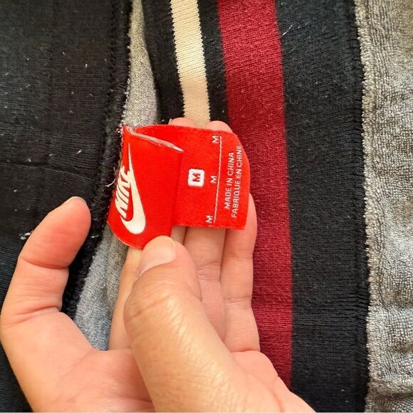 Nike Gray Shorts with Red and Black Striped Waistband - Picture 6 of 7